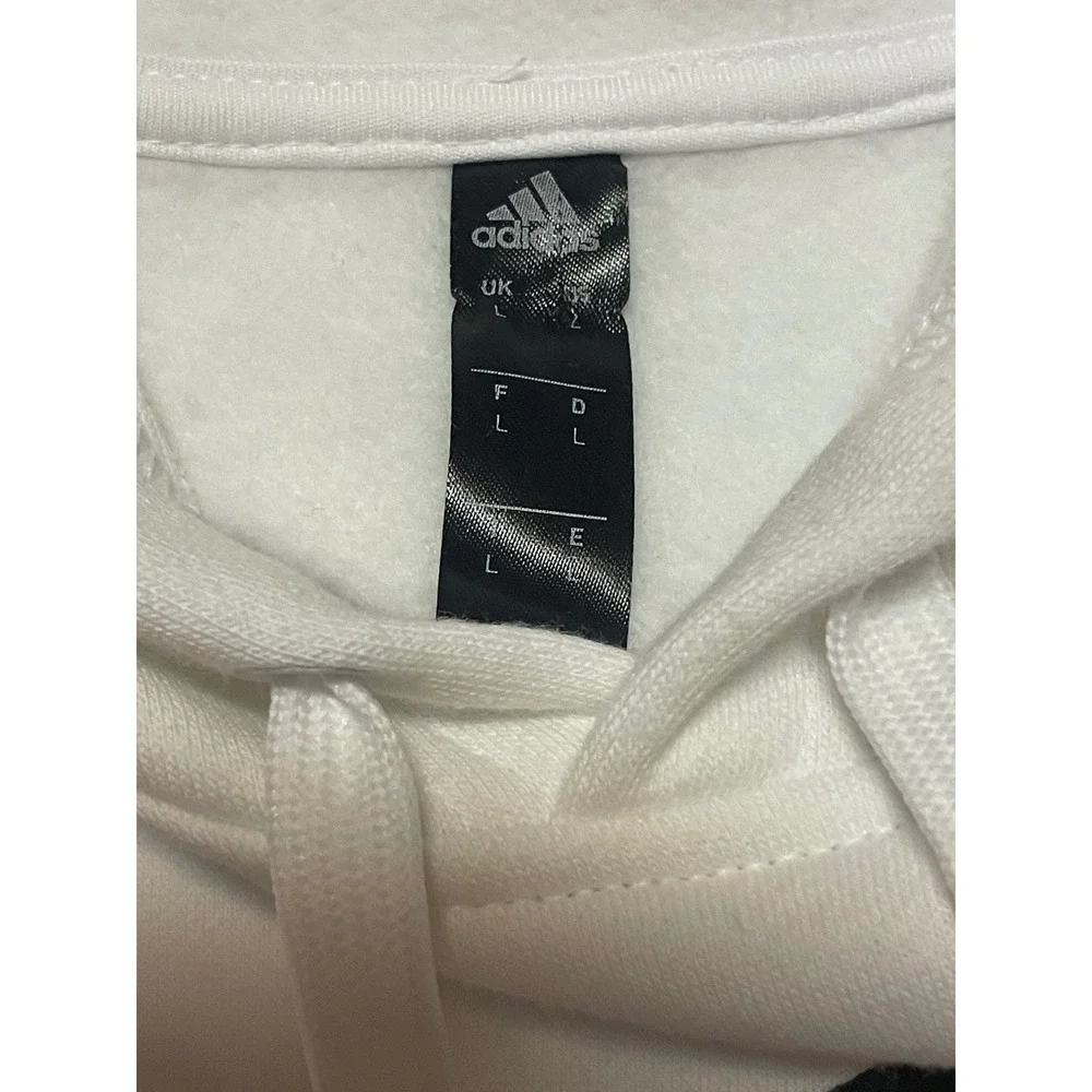 Adidas Mens Badge‎ of Sport Pullover Hoodie White Black Logo Large casual street